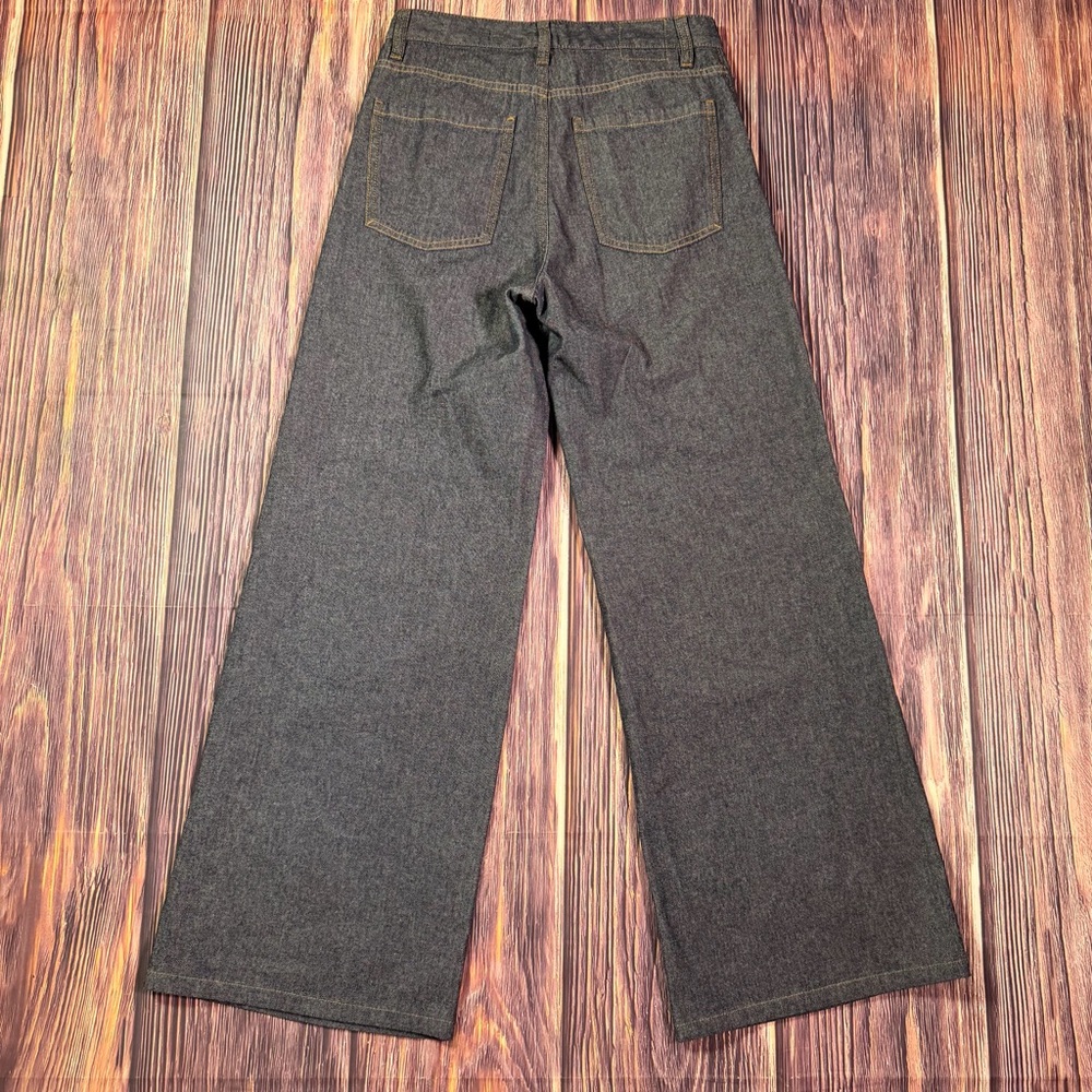 Massimo Dutti Womens Jeans EU 36 US 4 Dark‎ Denim Mid-Waist Wide Leg 5090/790 - Picture 3 of 9